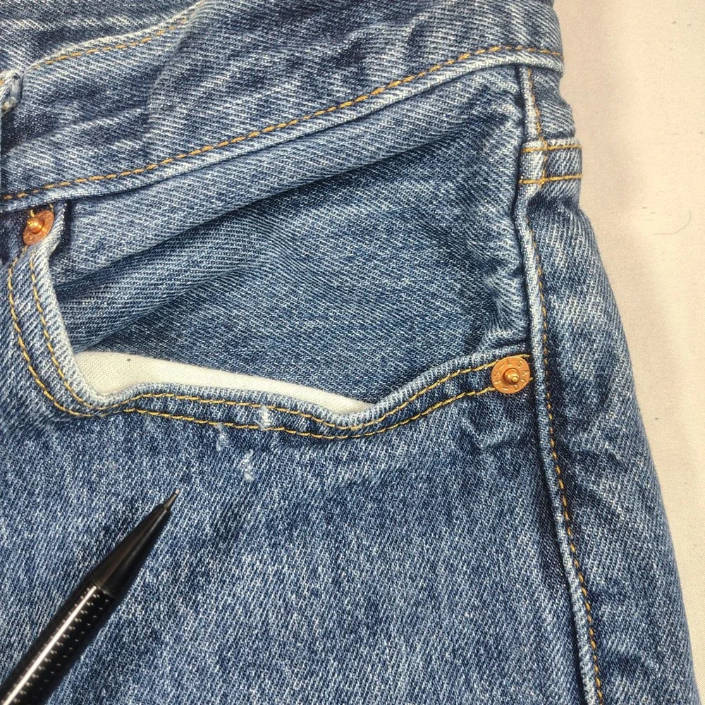 Levi's 501 Jeans Mens 34x34 Blue Original Fit Button Fly Solid Cotton Denim